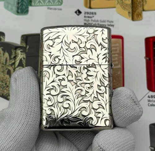 Leaves zippo lighter silver - leaves,