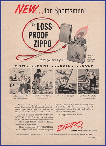 Vintage 1955 zippo loss proof - loss,